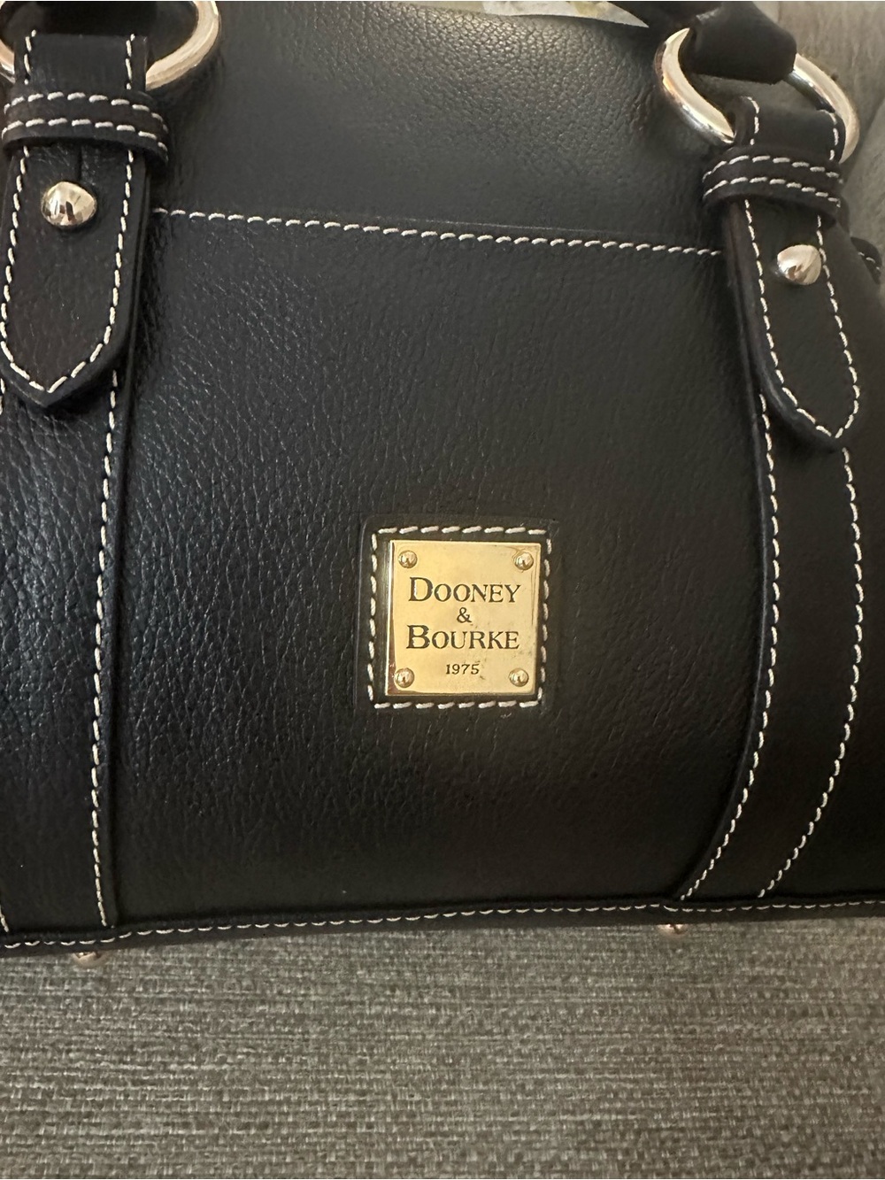 Dooney & Bourke SET w: NWT Black Leather Satchel, & Signature Logo wallet - Picture 8 of 16